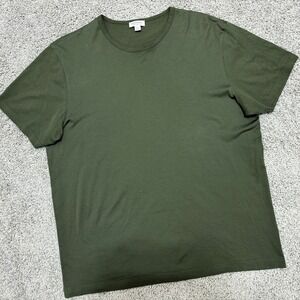 Sunspel T Shirt Classic Short Sleeve Crew 100% Cotton Green Men Extra Large (XL)